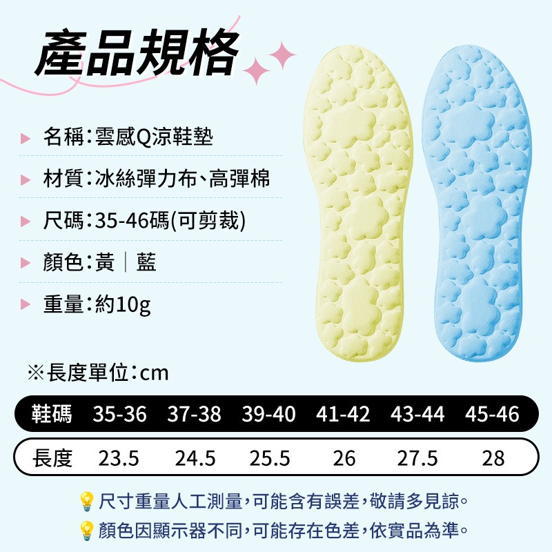 雲感Q涼鞋墊 冰絲鞋墊 冰涼鞋墊 鞋墊 雲感冰絲鞋墊 冰絲涼感鞋墊 吸汗鞋墊 防臭鞋墊 透氣鞋墊 涼鞋墊-細節圖10