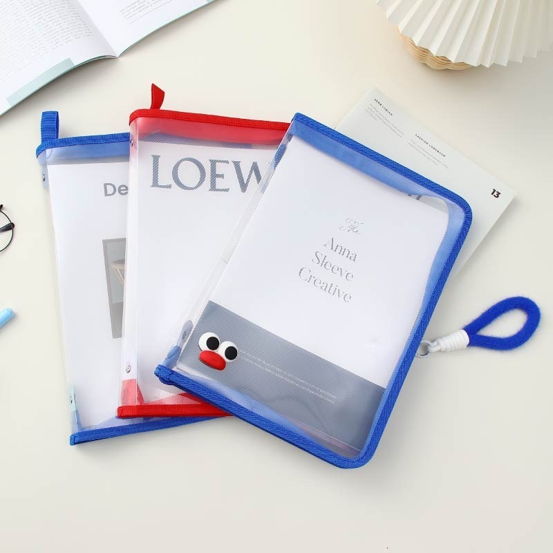 手提A4文件袋 拉鏈收納袋 書本收納袋 試卷收納袋 透明文件袋 資料袋 文件收納袋-細節圖11