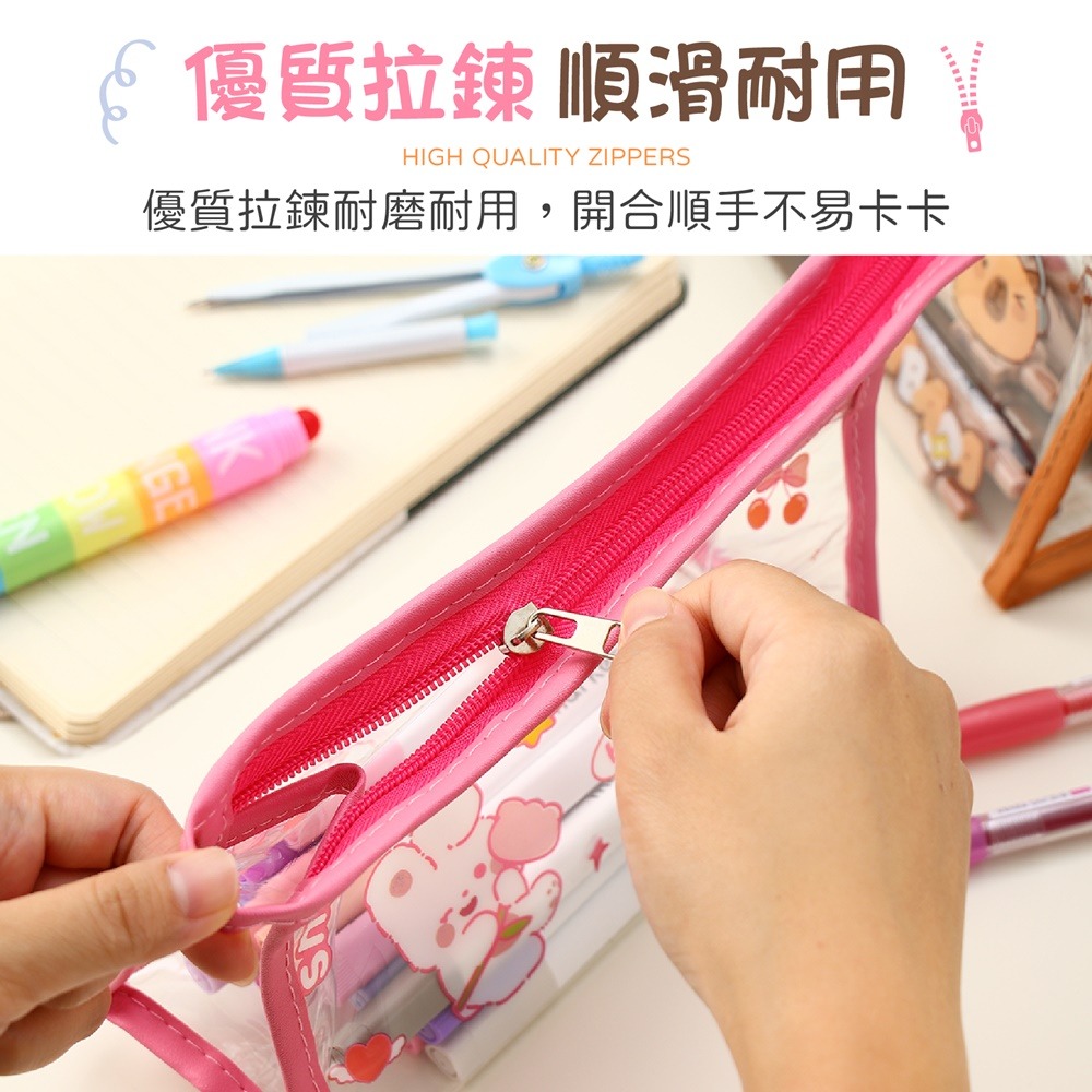 卡通三角筆袋 透明筆袋 三角筆袋 卡通筆袋 卡皮巴拉筆袋 水豚筆袋 防水筆袋 鉛筆盒 鉛筆袋-細節圖7