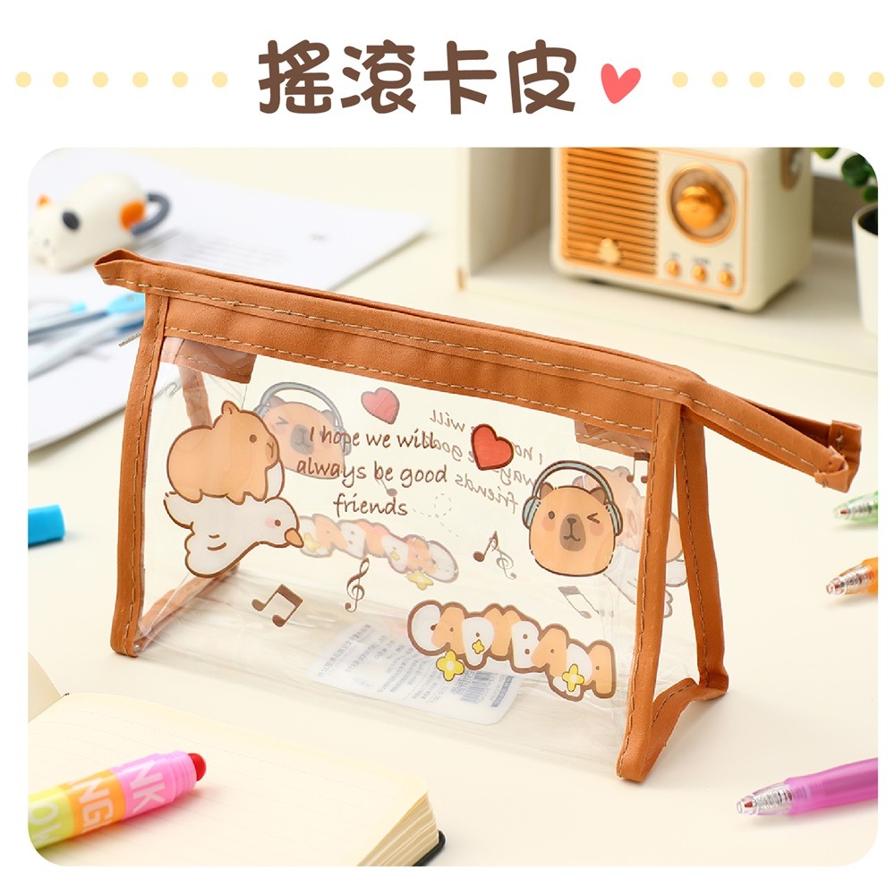 卡通三角筆袋 透明筆袋 三角筆袋 卡通筆袋 卡皮巴拉筆袋 水豚筆袋 防水筆袋 鉛筆盒 鉛筆袋-規格圖10