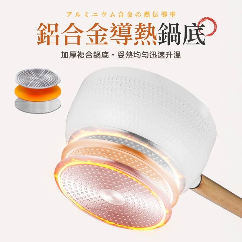 日式雪平鍋 22cm 麥飯石不沾鍋 麥飯石湯鍋 不沾雪平鍋-細節圖7