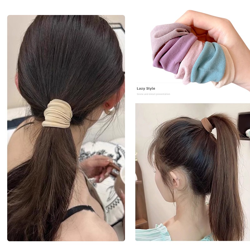 面膜髮圈 莫蘭迪髮圈 高彈力寬邊髮圈 寬邊髮圈 肌膚感髮圈 黑色寬邊髮圈 寬邊無接縫髮圈-細節圖9