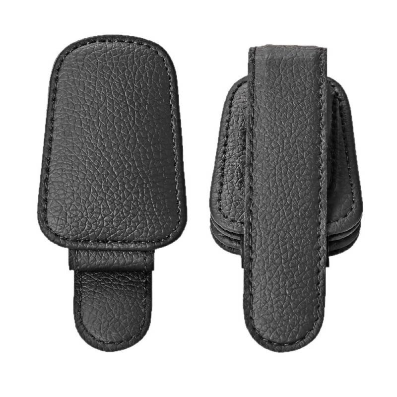 磁吸車用眼鏡夾 汽車眼鏡夾 牛皮磁吸眼鏡夾 太陽墨鏡夾 遮陽板眼鏡夾 車用眼鏡夾-細節圖2