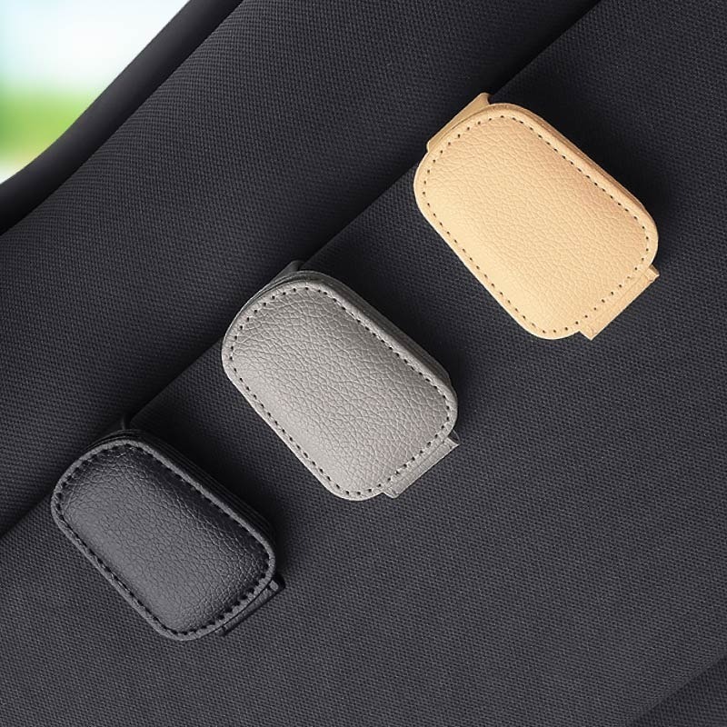 磁吸車用眼鏡夾 汽車眼鏡夾 牛皮磁吸眼鏡夾 太陽墨鏡夾 遮陽板眼鏡夾 車用眼鏡夾-細節圖11