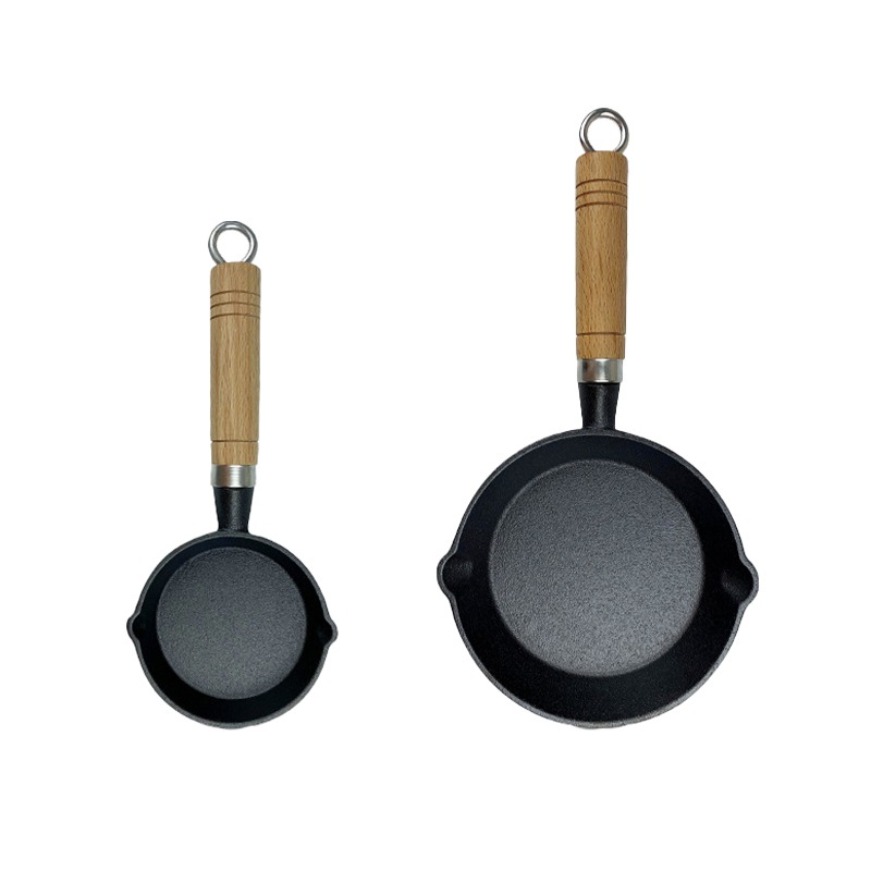 迷你鑄鐵鍋 迷你煎蛋鍋 鑄鐵潑油鍋 熱油鍋 迷你平底鑄鐵鍋-細節圖2