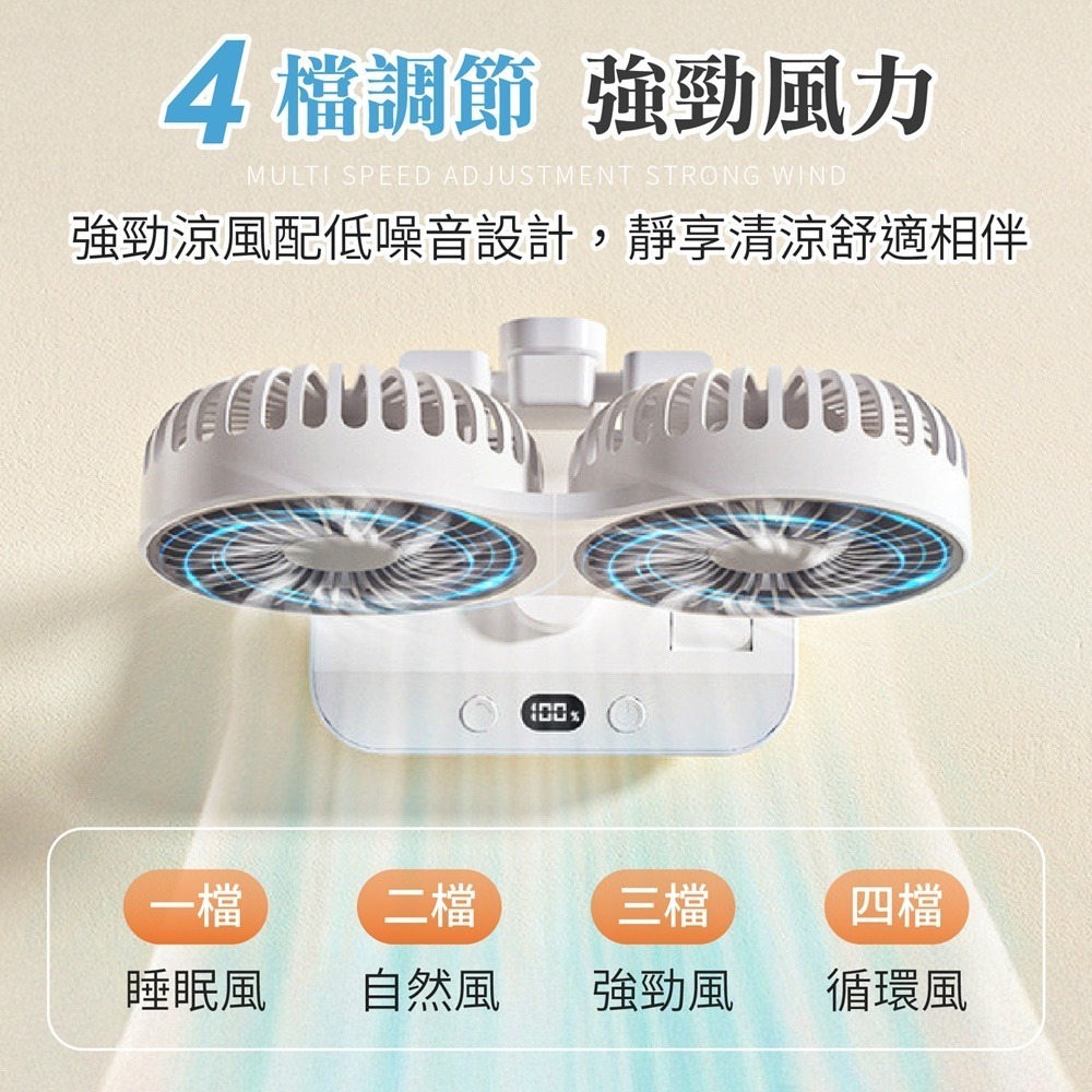雙頭桌面壁掛風扇 雙頭電風扇 雙頭風扇 雙頭桌面風扇 多功能雙頭風扇 壁掛風扇 風扇-細節圖5