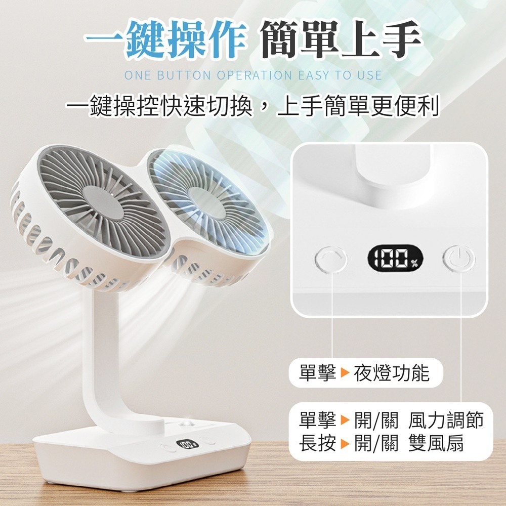 雙頭桌面壁掛風扇 雙頭電風扇 雙頭風扇 雙頭桌面風扇 多功能雙頭風扇 壁掛風扇 風扇-細節圖7