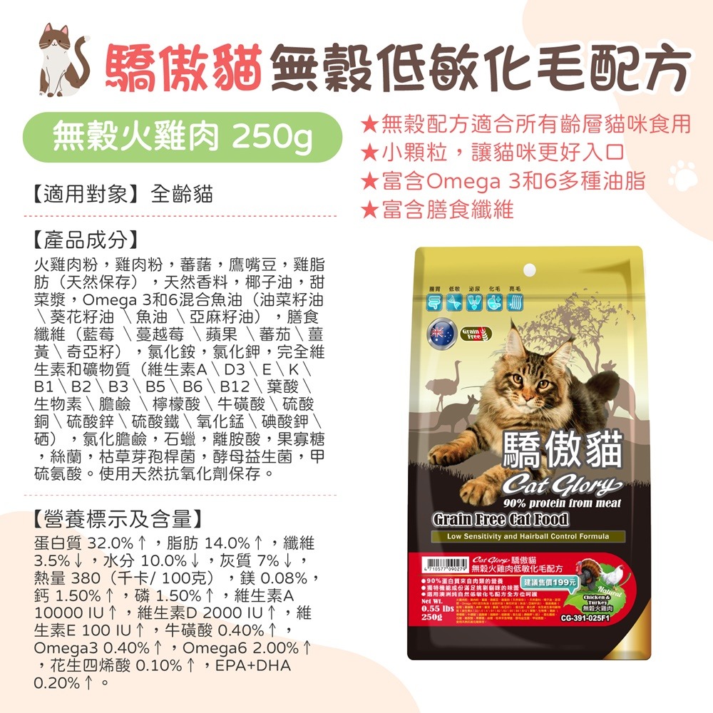 無穀貓糧(火雞肉)250g