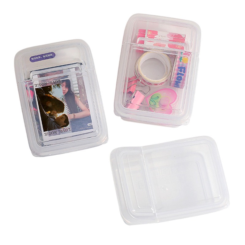 卡片翻蓋收納盒 小卡收納盒 卡片收納盒 掀蓋卡膜收納盒 爆米花卡膜收納盒 明星偶像小卡收納盒 卡套收納盒-細節圖2