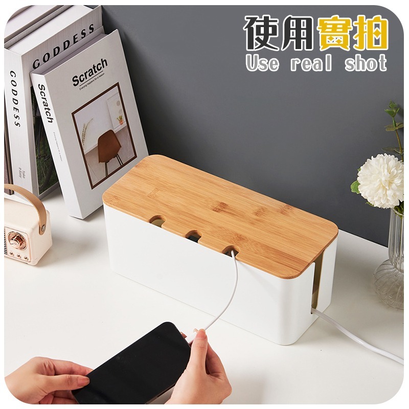 電線收納盒 延長線收納盒 木蓋電線收納盒 木紋電線收納盒 木蓋延長線收納盒-細節圖9