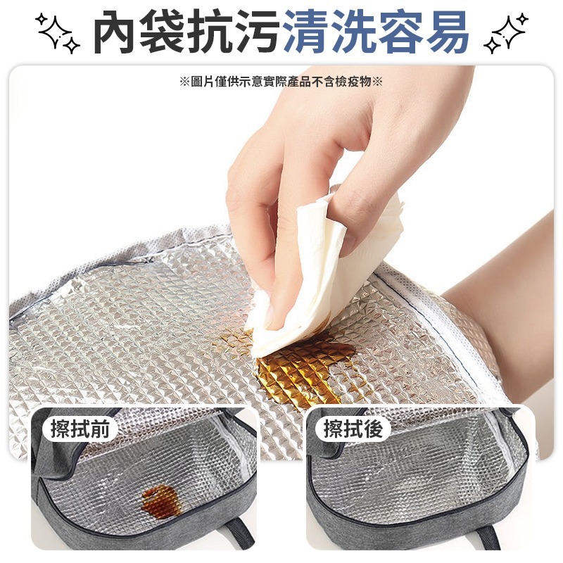 雙口袋保溫便當袋 保溫便當袋 小熊便當袋 小熊保溫便當袋 側邊口袋便當袋-細節圖3