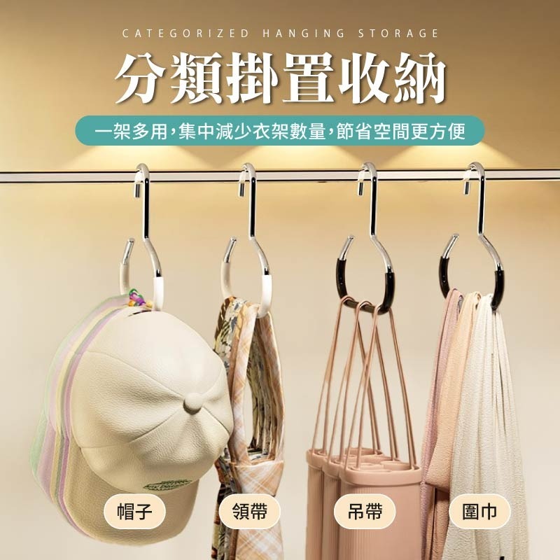 帽子掛勾衣架 帽子圓環衣架 圓環衣架 多功能圓環衣架 衣櫥圓環收納掛勾-細節圖5