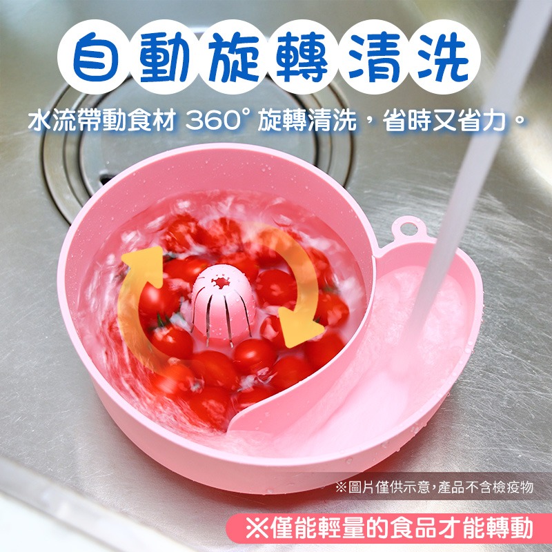 蝸牛清洗瀝水籃 蝸牛瀝水籃 水果清洗籃 自動清洗瀝水籃 懶人免手洗瀝水籃 果蔬清洗器 蝸牛清洗籃-細節圖3