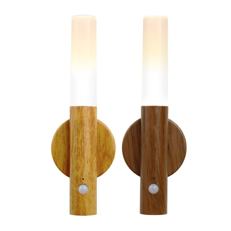 壁掛磁吸感應燈 壁掛感應夜燈 人體感應小夜燈 仿木紋磁吸小夜燈 磁吸人體感應燈-細節圖2