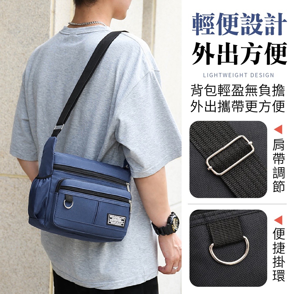 多層輕便斜背包 五層斜背包 機能斜挎包 多功能包包 男士斜背包 大容量斜背包 側背包 斜肩包 斜背包 多層包-細節圖6