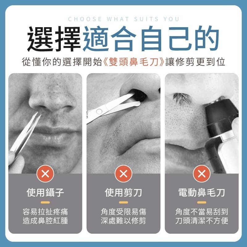 雙頭鼻毛刀 旋轉鼻毛刀 雙面鼻毛刀 旋轉修鼻毛 梳齒鼻毛刀修剪器-細節圖4