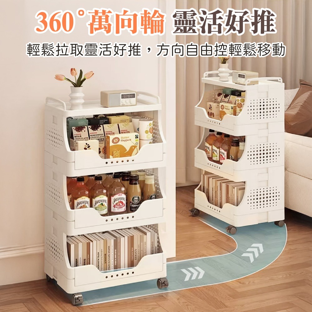 零食收納置物推車 零食置物架 帶輪小推車 置物手推車 可移動收納架 多層置物架推車 收納推車 層架推車 移動推車-細節圖4