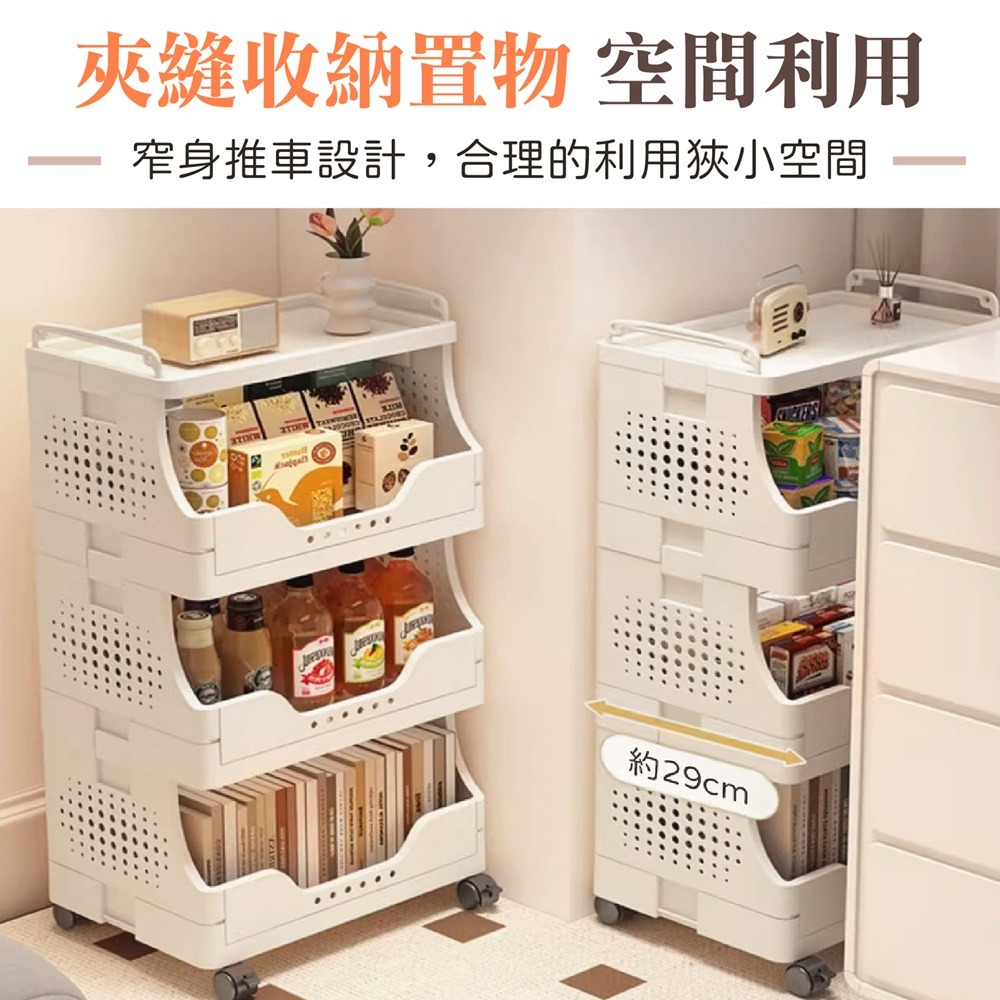 零食收納置物推車 零食置物架 帶輪小推車 置物手推車 可移動收納架 多層置物架推車 收納推車 層架推車 移動推車-細節圖5