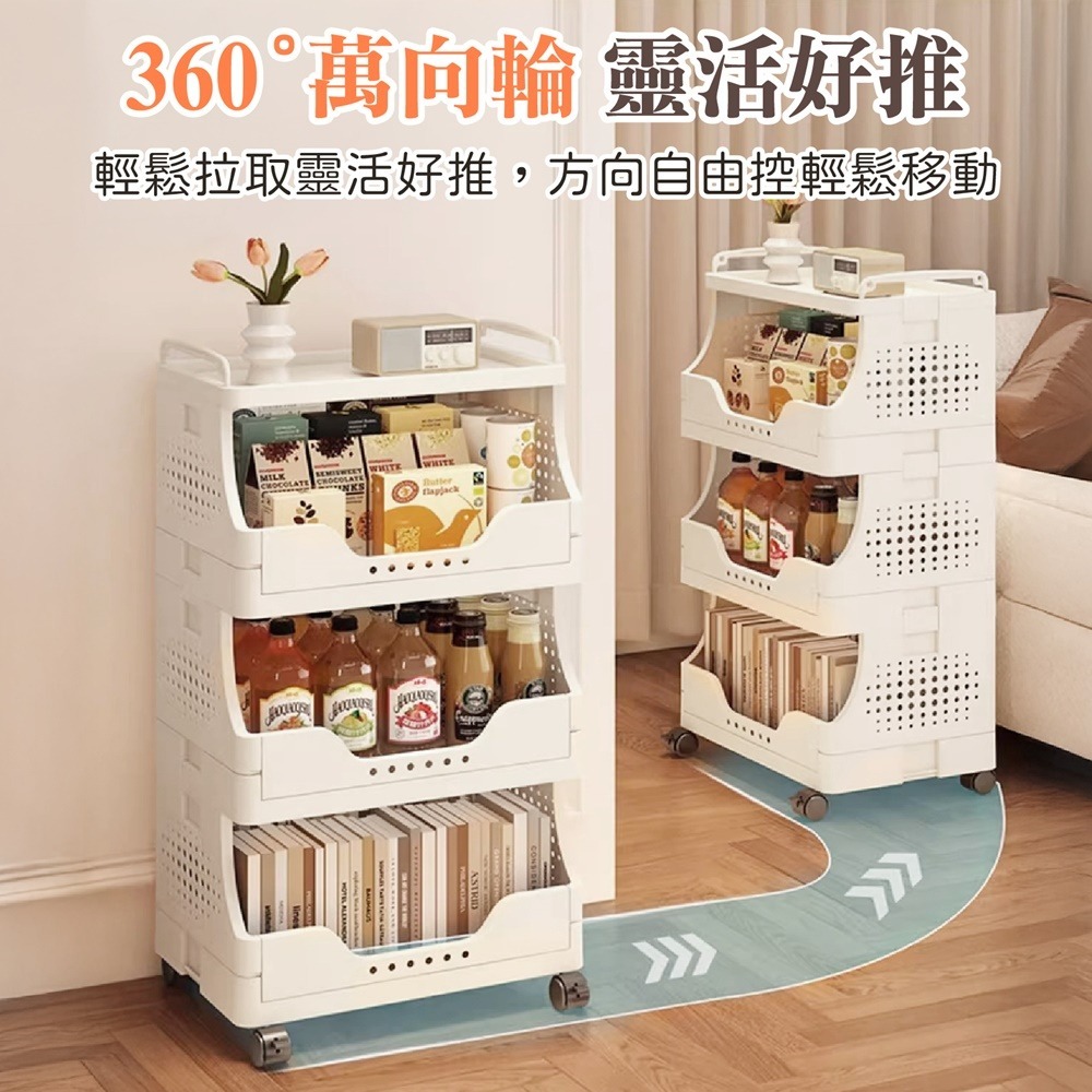 零食收納置物推車 零食置物架 帶輪小推車 置物手推車 可移動收納架 多層置物架推車 收納推車 層架推車 移動推車-細節圖4