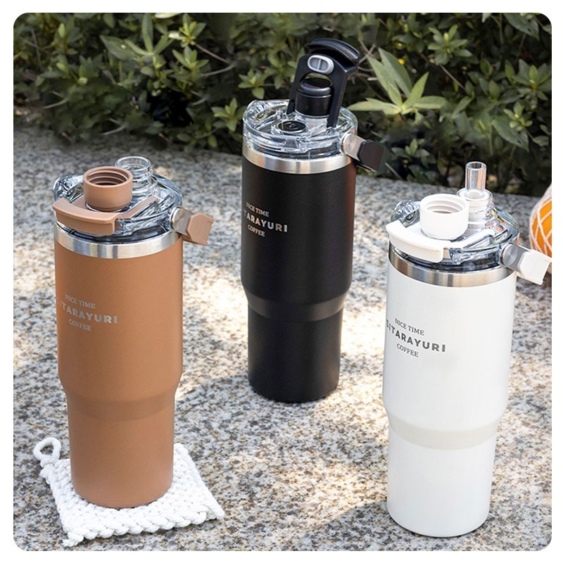 磁吸手提保溫杯 吸管杯 不鏽鋼保溫杯 大容量保溫杯 手提冰霸杯 雙飲保溫杯-細節圖10