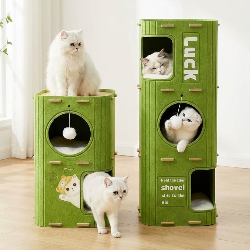 多層毛氈貓窩 多層貓咪樹洞 毛氈貓窩 多層貓窩 貓樹洞-細節圖11