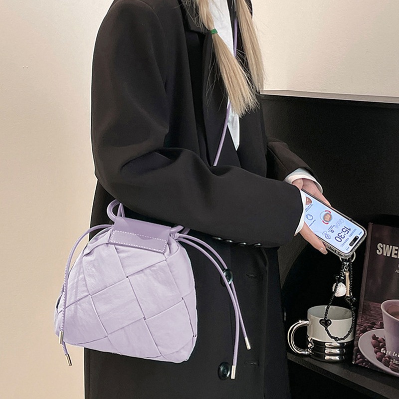 手拎編織包 斜跨包 水桶包 手提包 單肩包 編織包-細節圖10