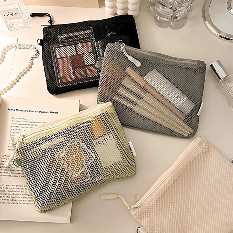 雙拉鍊網袋包 旅行收納 網紗收納包 網袋收納包 迷你收納袋-細節圖7