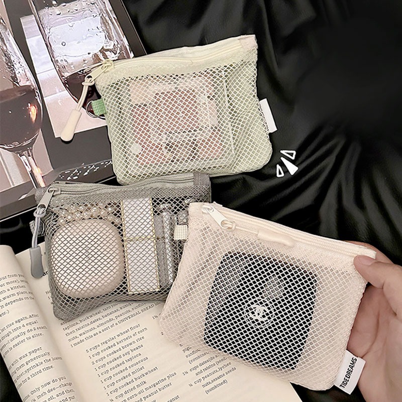 雙拉鍊網袋包 旅行收納 網紗收納包 網袋收納包 迷你收納袋-細節圖8