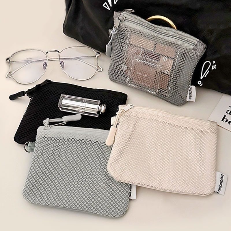雙拉鍊網袋包 旅行收納 網紗收納包 網袋收納包 迷你收納袋-細節圖9