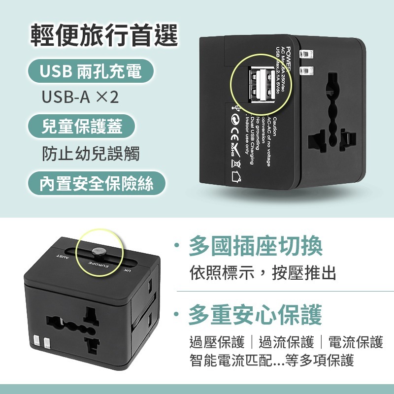 萬國轉接頭 旅行轉接插座 旅行充電頭 萬用轉接頭 多合一萬國轉接頭-細節圖3