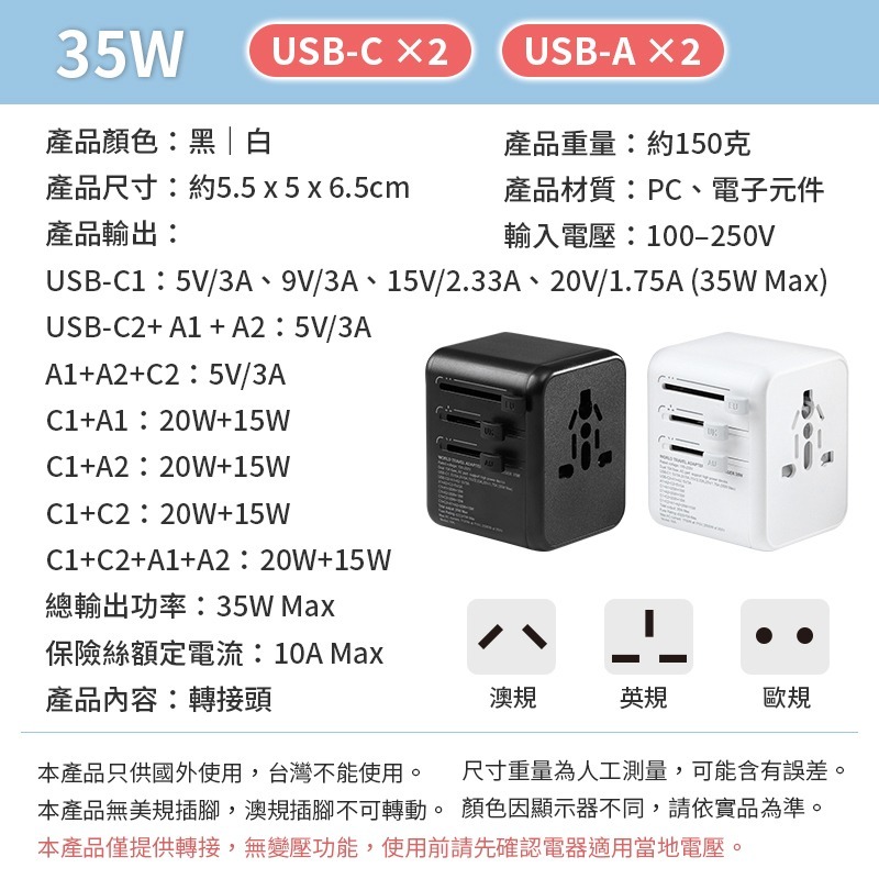 萬國轉接頭 旅行轉接插座 旅行充電頭 萬用轉接頭 多合一萬國轉接頭-細節圖4