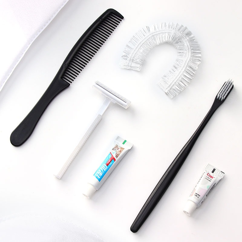 一次性旅行用品 (10入) 拋棄式牙刷 拋棄式刮鬍刀 一次性拖鞋 盥洗旅行組 一次性浴帽-細節圖2