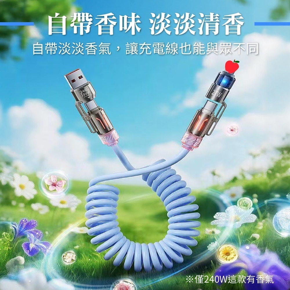 四合一彈簧充電線 四接口快充線 伸縮充電線 彈簧充電線 四合一充電線 PD快充線 手機充電線 充電線 快充線-細節圖7