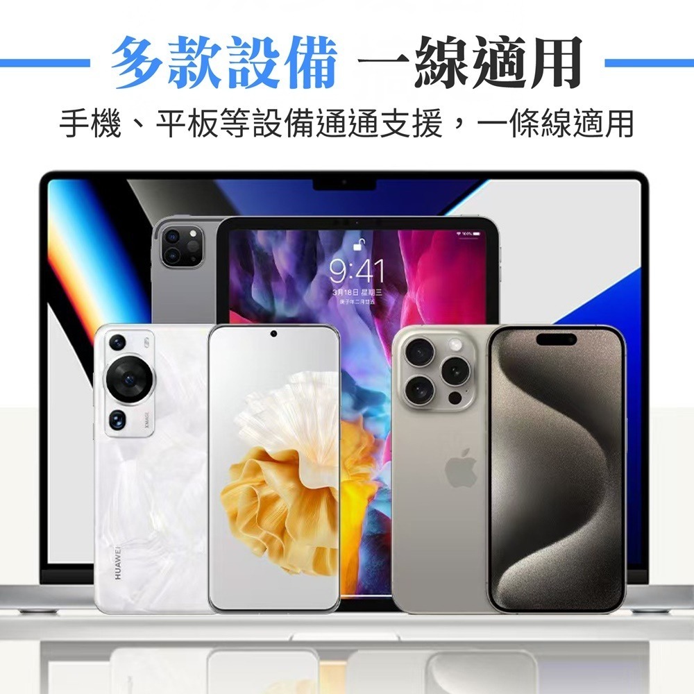 四合一彈簧充電線 四接口快充線 伸縮充電線 彈簧充電線 四合一充電線 PD快充線 手機充電線 充電線 快充線-細節圖9