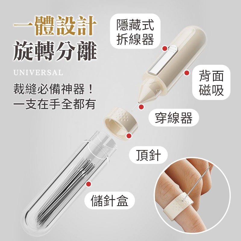 五合一穿針器 穿線器 拆線器 針線輔助器 多功能穿針器-細節圖3