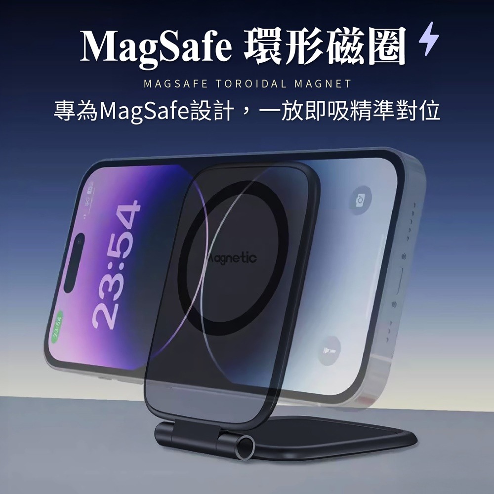 MagSafe 超薄磁吸折疊支架 磁吸手機支架 超薄磁吸支架 車用磁吸支架 卡片式手機支架 磁吸折疊支架 桌面支架-細節圖3