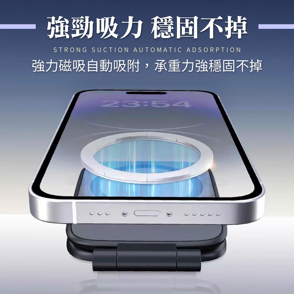 MagSafe 超薄磁吸折疊支架 磁吸手機支架 超薄磁吸支架 車用磁吸支架 卡片式手機支架 磁吸折疊支架 桌面支架-細節圖4