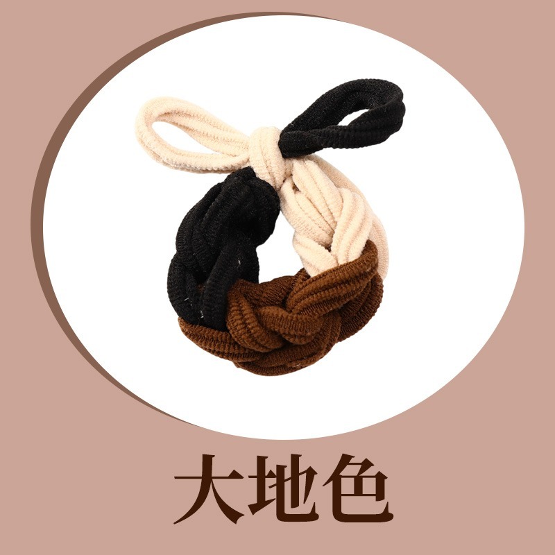 編織蝴蝶結髮圈 編織丸子頭髮圈 高彈力髮圈 丸子頭髮圈 編織高彈力髮繩 粗編織綁頭髮圈 加粗編織髮圈-規格圖10