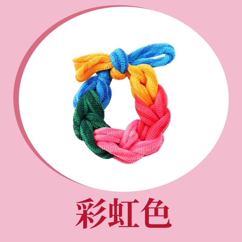 編織蝴蝶結髮圈 編織丸子頭髮圈 高彈力髮圈 丸子頭髮圈 編織高彈力髮繩 粗編織綁頭髮圈 加粗編織髮圈-規格圖10