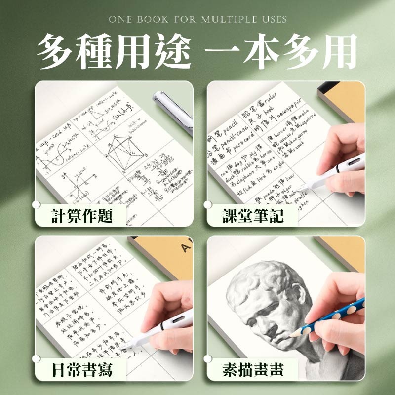 分區草稿本 護眼草稿本 學生用草稿紙 空白計算紙 分區計算紙 草稿本-細節圖9