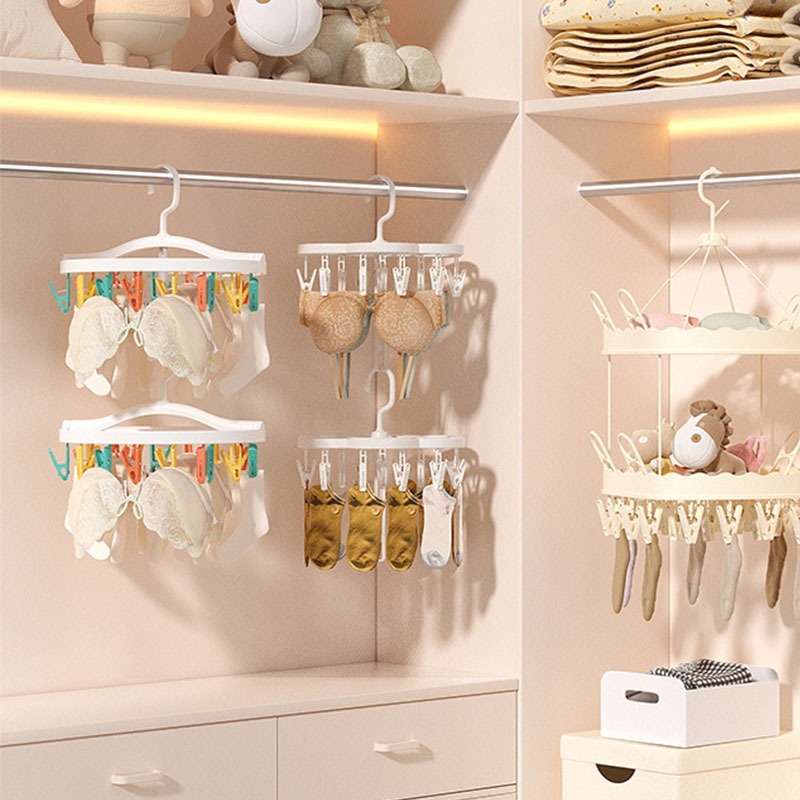 可疊加曬襪架 曬襪神器 旋轉曬衣夾 多層曬襪架 晾曬夾 晾衣夾-細節圖8