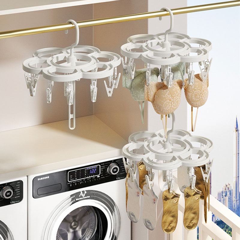 可疊加曬襪架 曬襪神器 旋轉曬衣夾 多層曬襪架 晾曬夾 晾衣夾-細節圖9