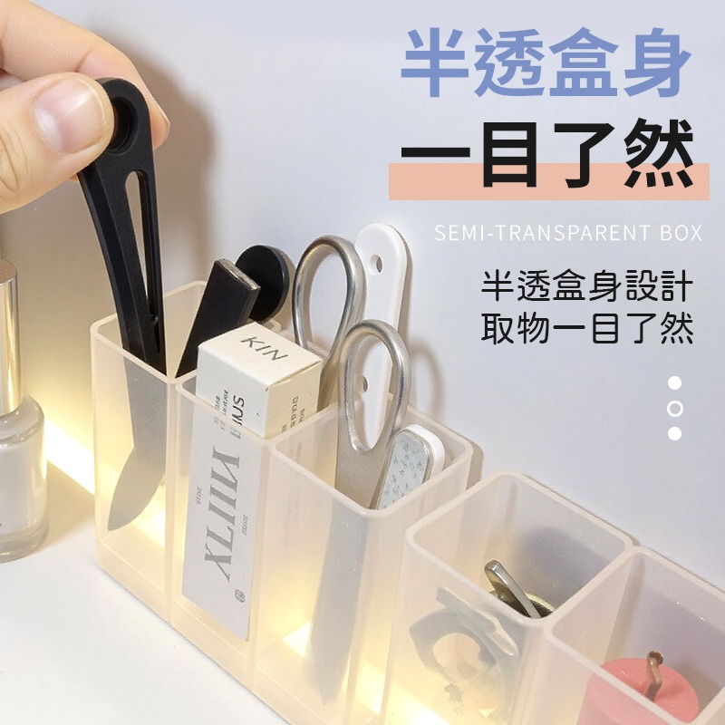 三格壁掛分隔盒 壁掛分格盒 口紅收納盒 壁掛收納盒 鏡櫃收納盒 分格收納架 桌上收納盒 化妝品收納 收納盒-細節圖6