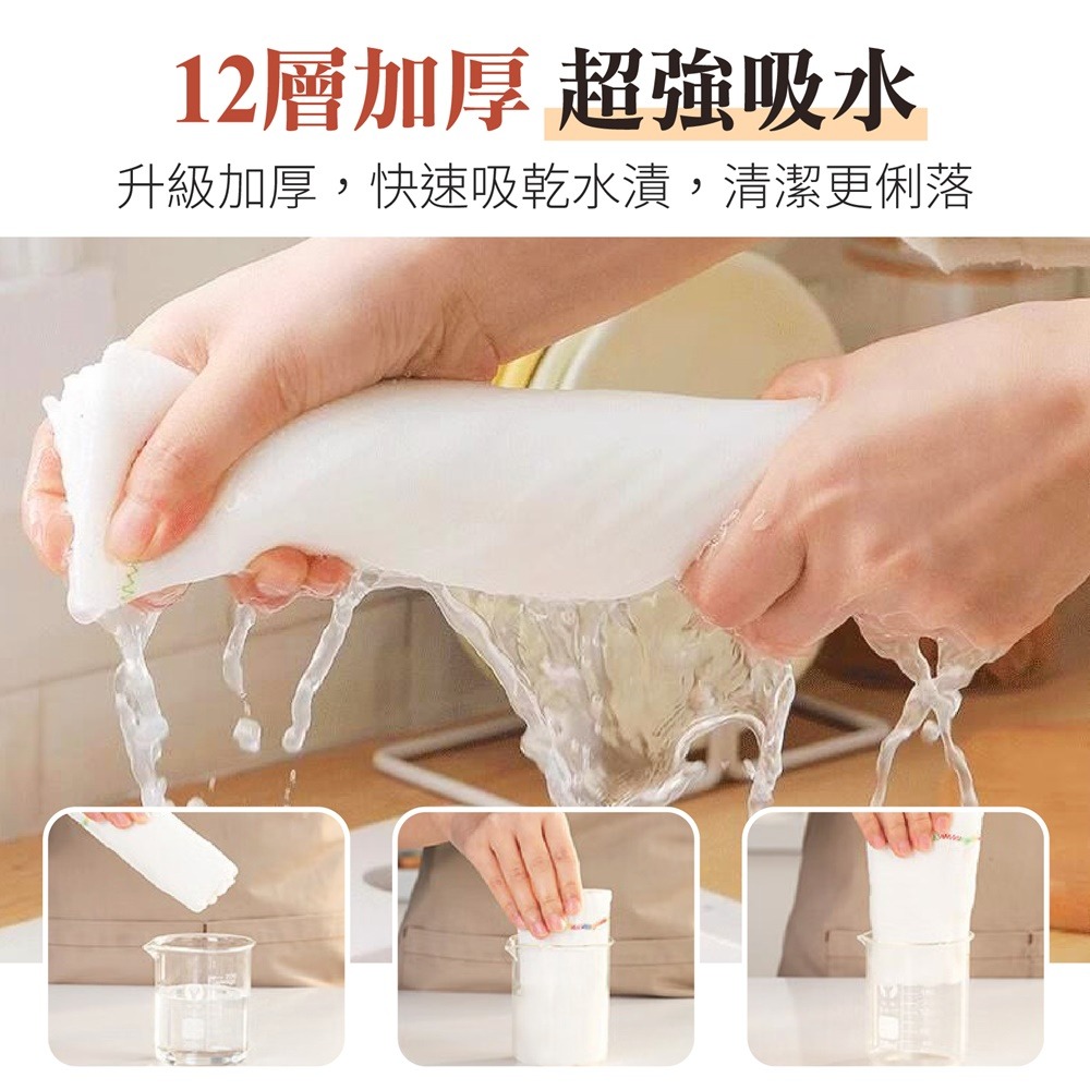 12層 彩虹不沾油抹布 彩虹棉紗抹布 不沾油棉紗抹布 彩虹抹布 棉紗抹布 去油抹布-細節圖3