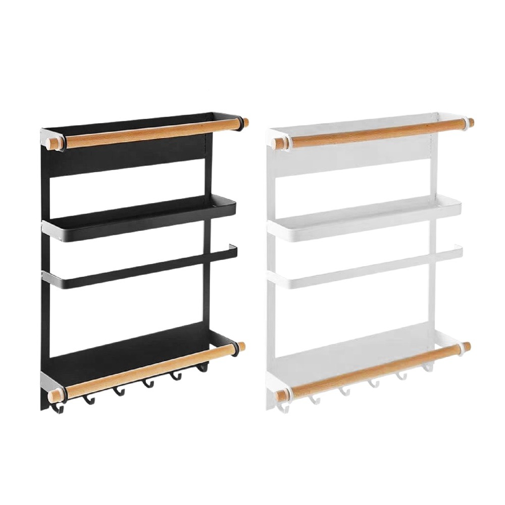 磁吸冰箱置物架 磁吸冰箱架 磁吸置物架 冰箱置物架 側掛置物架 廚房收納架 冰箱架 磁鐵架 收納架-細節圖2