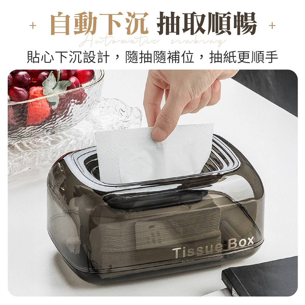下沉式面紙盒 自動下降紙巾盒 透明紙巾盒 下沉衛生紙盒 輕奢紙巾盒 桌上面紙盒 紙巾盒 衛生紙盒-細節圖4