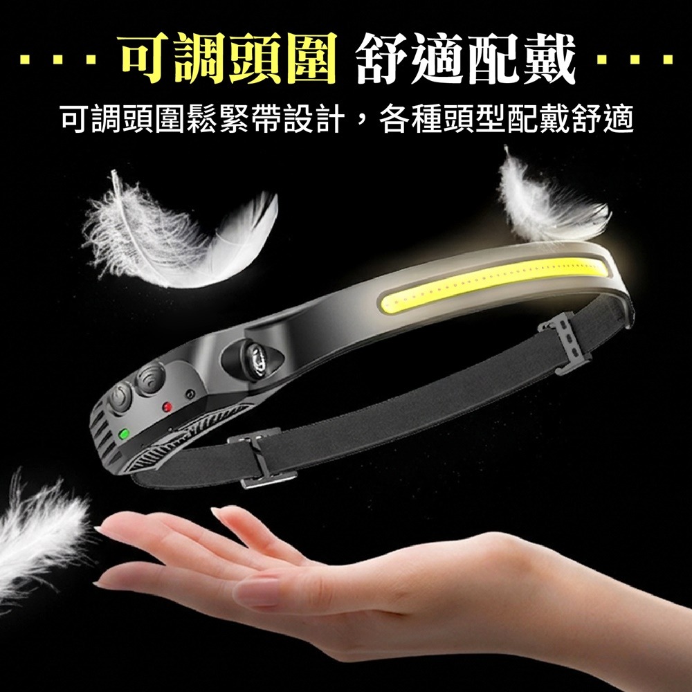 揮手感應式頭燈 COB頭燈 LED 感應頭燈 頭燈揮手感應式 釣魚頭燈 工作頭燈 露營頭燈 頭燈 登山燈 戶外燈-細節圖9