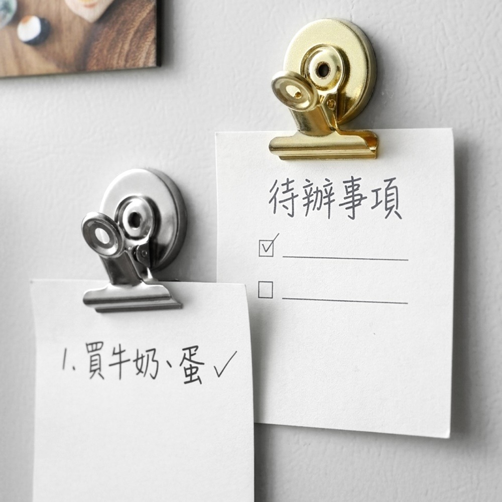 圓形磁鐵夾 不鏽鋼磁力夾 磁性夾子 磁力圓形夾 磁鐵留言夾 冰箱磁鐵夾 磁鐵夾子 磁鐵夾 留言夾-細節圖10