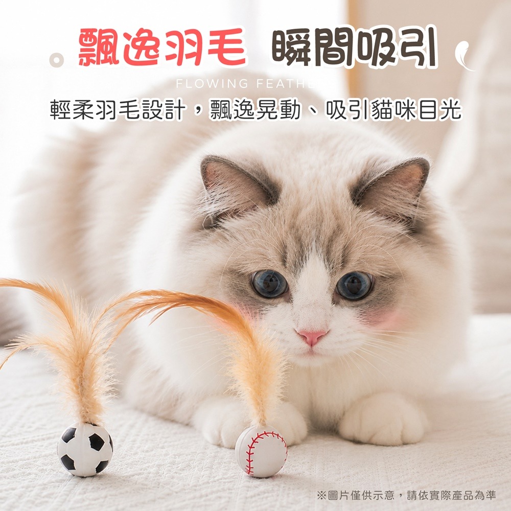 寵物羽毛彈力球 逗貓彈力球 貓咪羽毛彈跳球 羽毛彈力球 寵物彈跳球 逗貓球 逗貓玩具 貓玩具-細節圖5