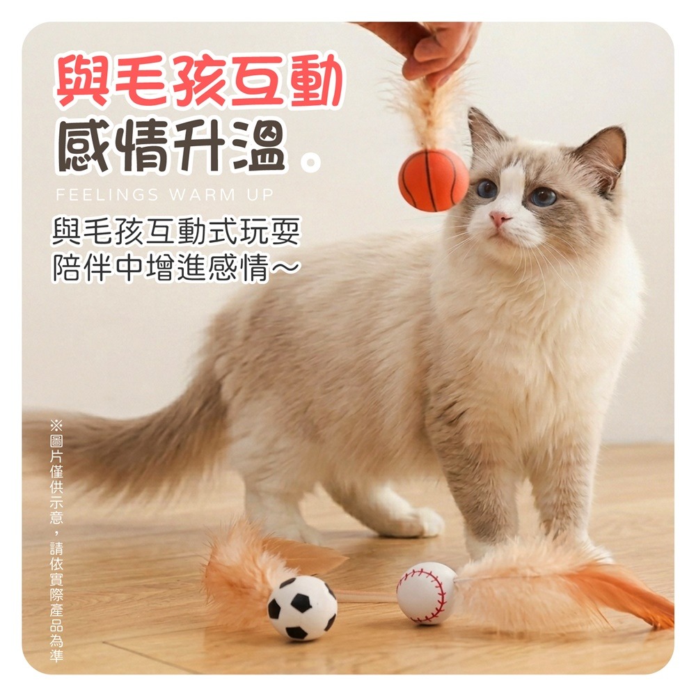 寵物羽毛彈力球 逗貓彈力球 貓咪羽毛彈跳球 羽毛彈力球 寵物彈跳球 逗貓球 逗貓玩具 貓玩具-細節圖7